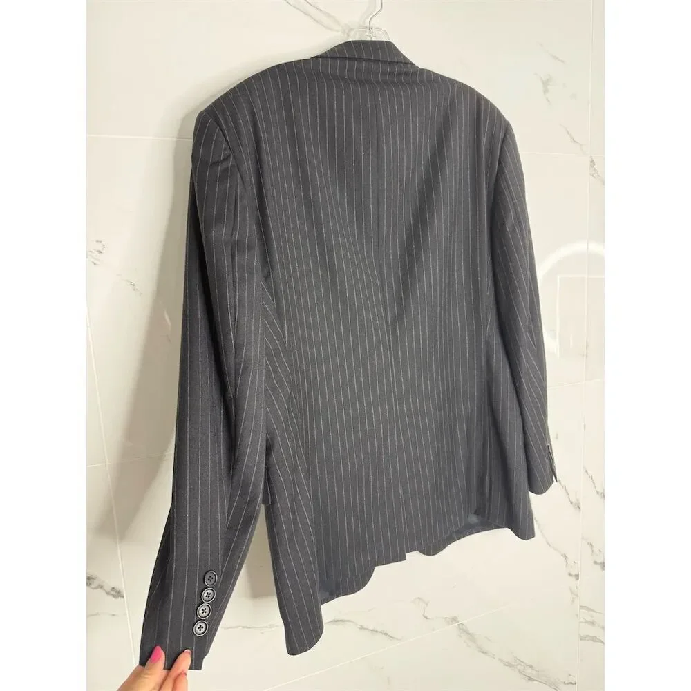 Brooks Brothers Men's Gray Striped Cashmere Wool Blazer Size 44 Formal​